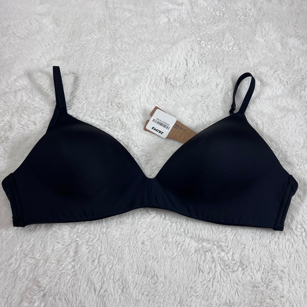 SKIMS Women's Wireless Form T-Shirt Bra Onyx Black BR-WRL-1889 Size 32DD NEW